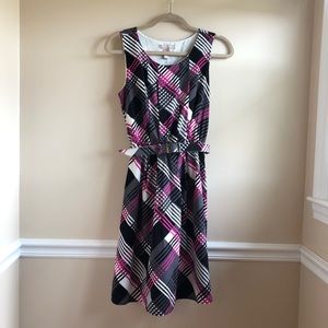 Banana Republic Pink & Black Plaid Dress